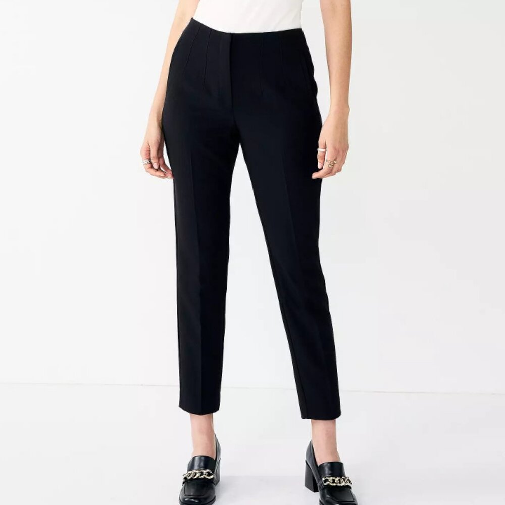 Nine West / Black High Rise Curvy Tapered Pants 10